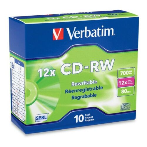 Verbatim CD-RW 700MB 4x-12X Speed, 10 Pack
